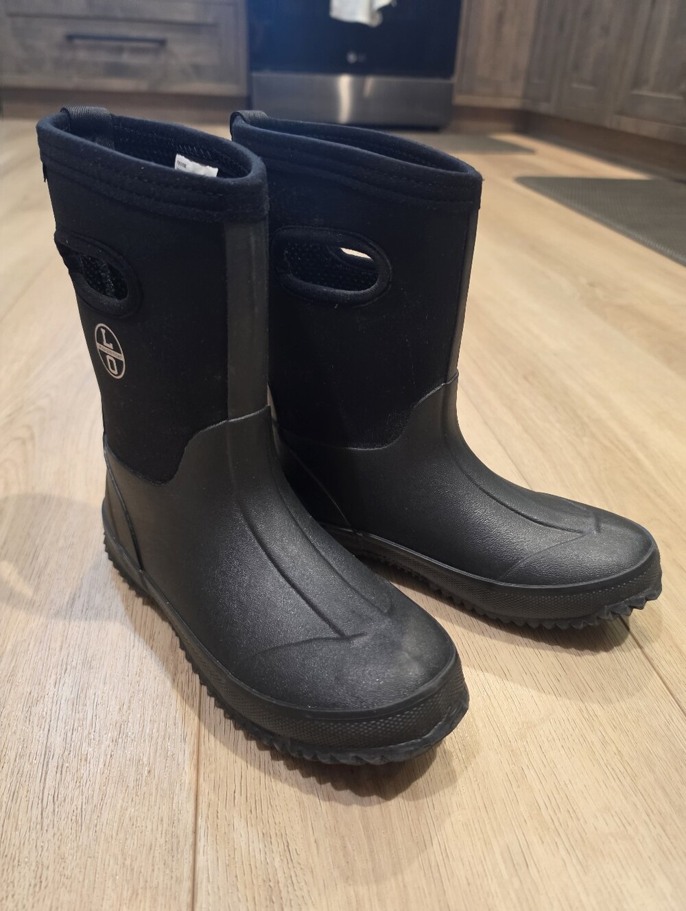 Lincoln Outfitters Kids Waterproof Winter Rain Boots Black Size 3 Insulated